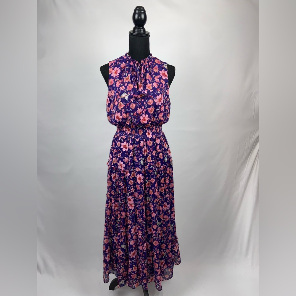 Maxi Dress Small purple + pink elastic waistband